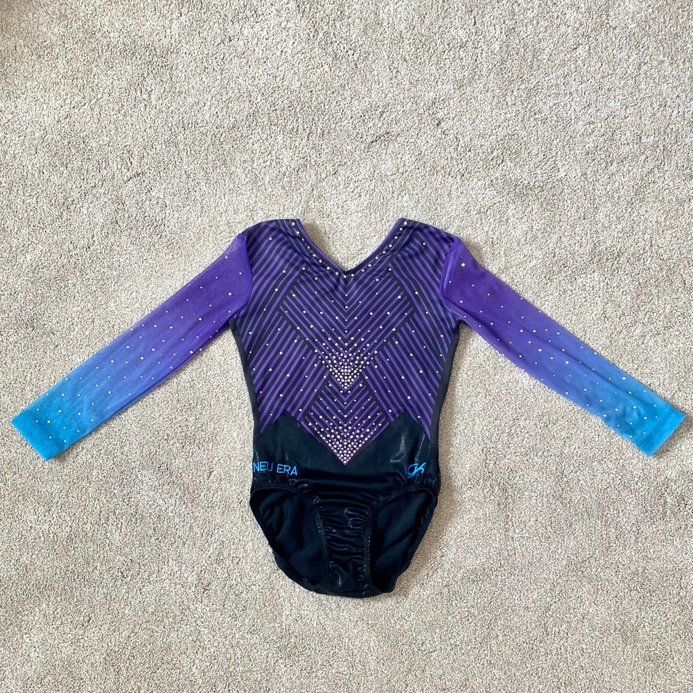 ✨ GK Elite Black, Blue, And Purple Competition Leotard